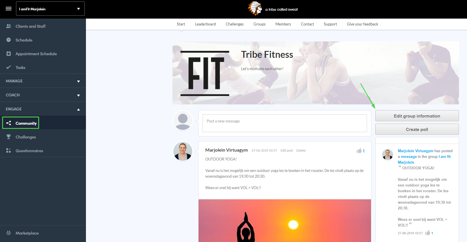 How do I personalize my main Community page?
