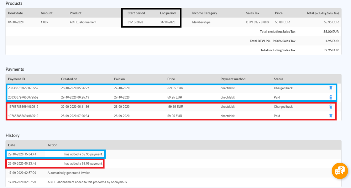 Troubleshooting invoices