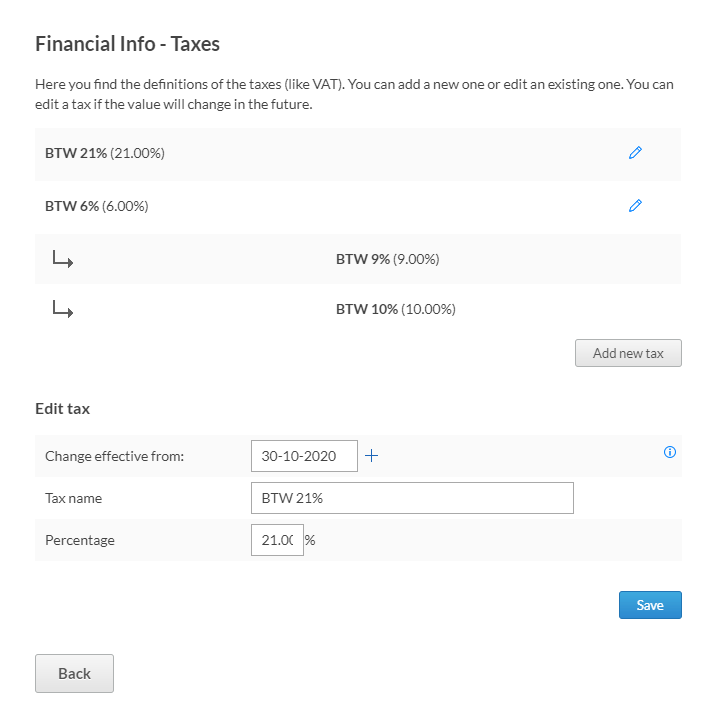 How can I change my sales tax?