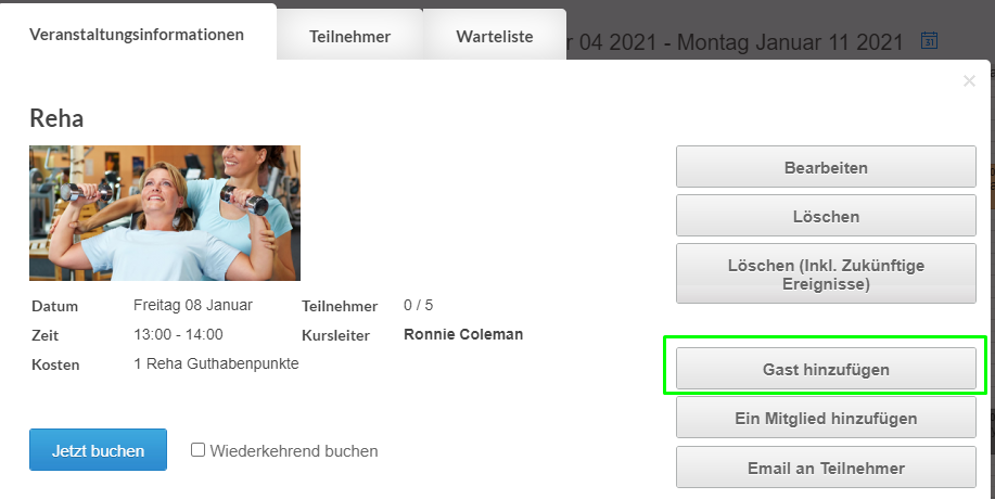 Terminplan - wie füge ich Gäste zum Terminplan hinzu?