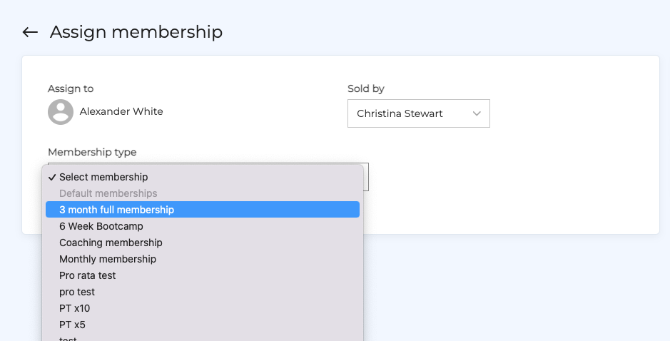 How do I assign a membership?