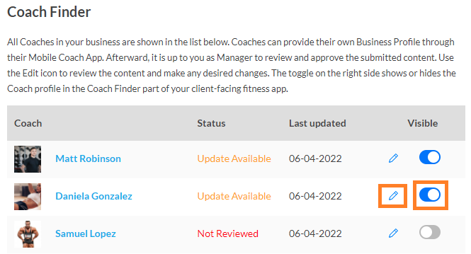 How to use the Coach Finder