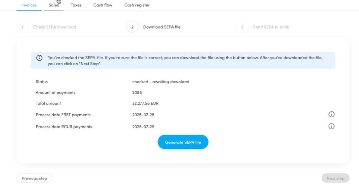 How do I process payments using SEPA?