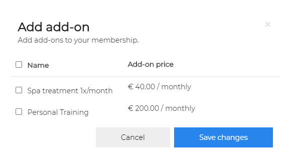 How to use membership Add-ons